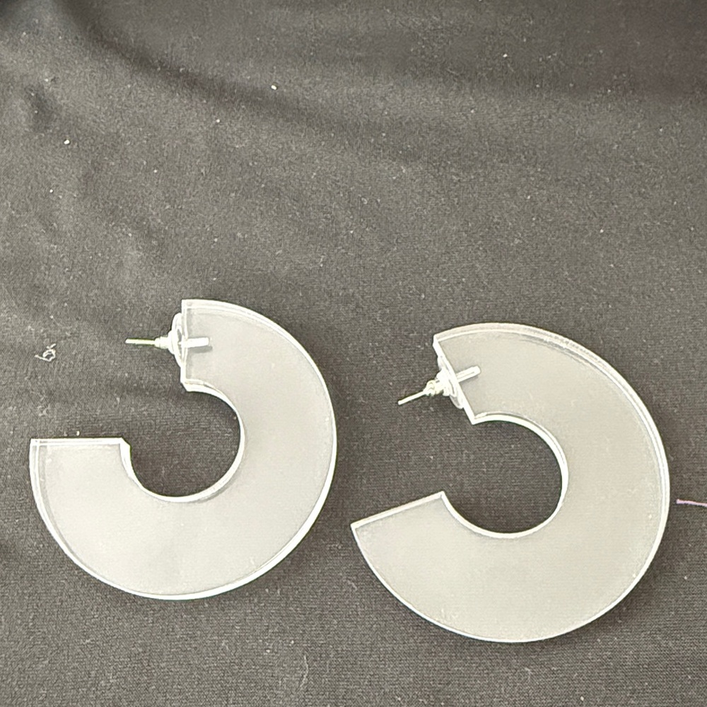 Sassy Jones Clear Hoop Earrings - Picture 2 of 2
